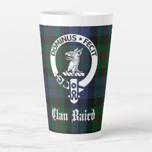 Caneca De Café Latte Clan Baird Crest Crachá e Tartan 
