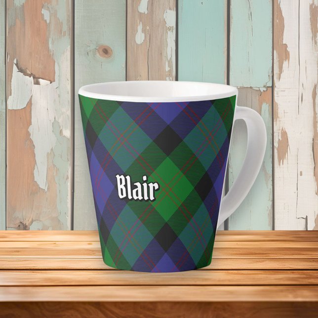 Caneca De Café Latte Clan Blair Tartan Latte Mug (Criador carregado)