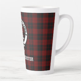 Caneca De Café Latte Clan Cameron Crest Crachá & Tartan