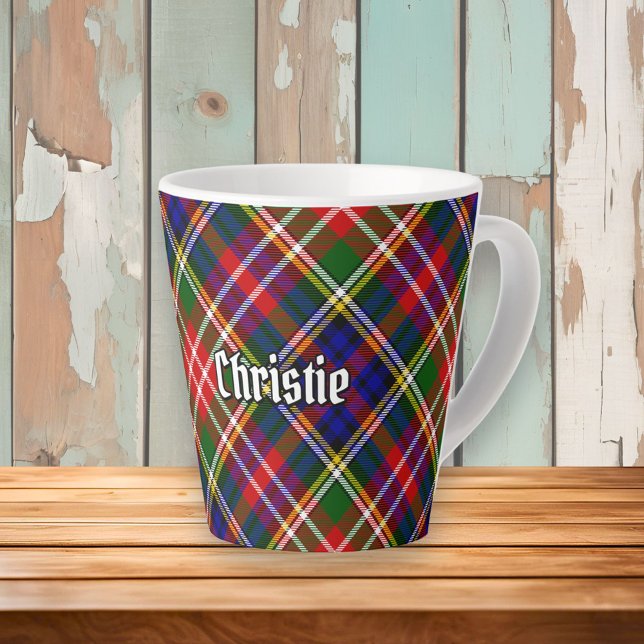 Caneca De Café Latte Clan Christie Tartan (Criador carregado)