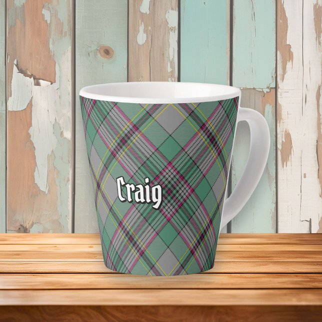 Caneca De Café Latte Clan Craig Tartan Latte Mug (Criador carregado)