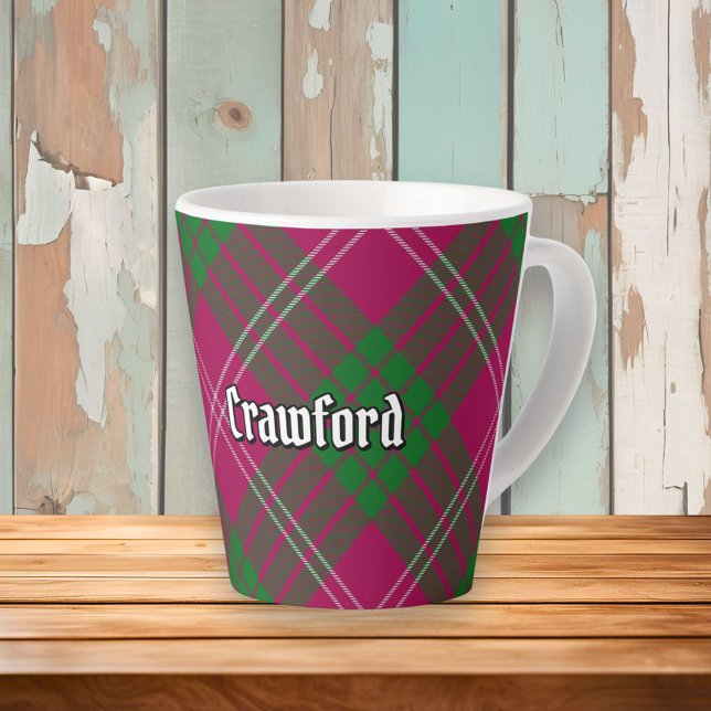 Caneca De Café Latte Clan Crawford Tartan Latte Mug (Criador carregado)
