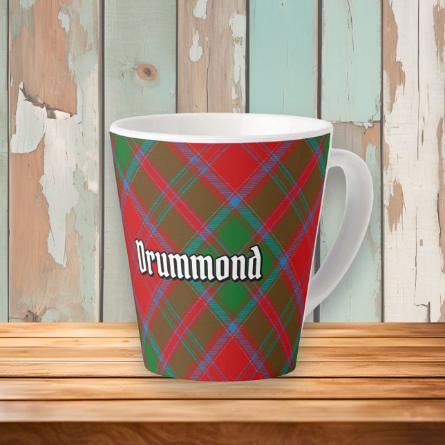 Caneca De Café Latte Clan Drummond Tartan (Criador carregado)