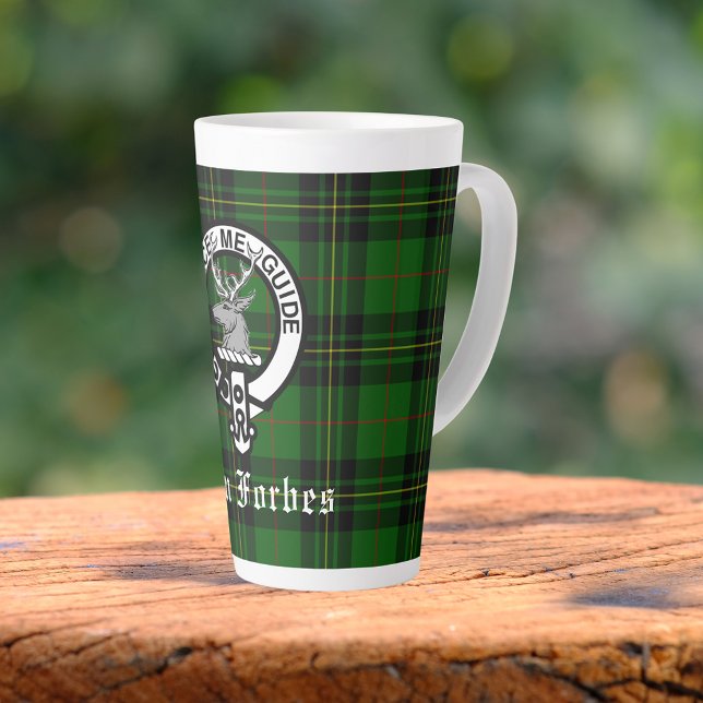 Caneca De Café Latte Clan Forbes Tartan e Crachá Crest (Criador carregado)