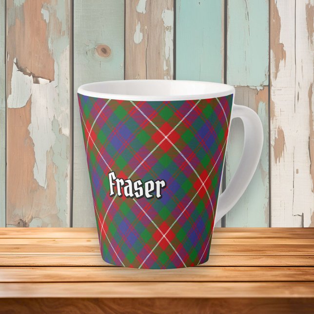 Caneca De Café Latte Clan Fraser de Lovat Tartan (Criador carregado)