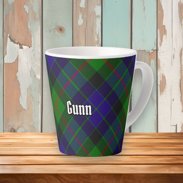 Caneca De Café Latte Clan Gunn Tartan Latte Mug (Criador carregado)