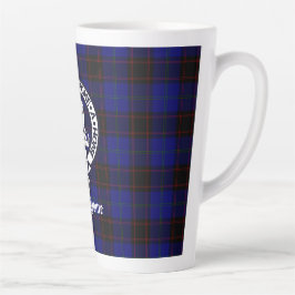 Caneca De Café Latte Clan Home Crest Crachá e Tartan