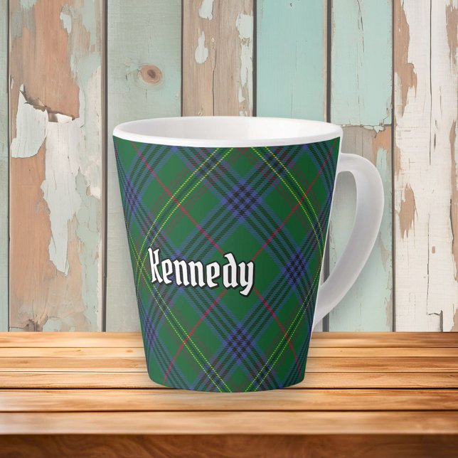 Caneca De Café Latte Clan Kennedy Tartan (Criador carregado)
