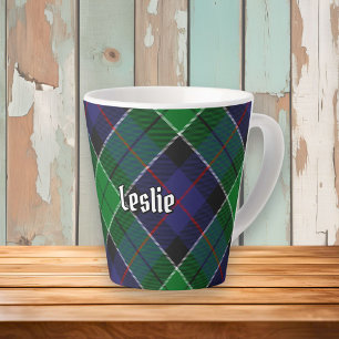 Caneca De Café Latte Clan Leslie caçando Tartan