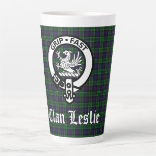 Caneca De Café Latte Clan Leslie Crest Crachá e Tartan