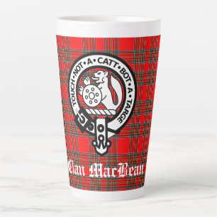 Caneca De Café Latte Clan MacBean Crest Crachá e Tartan