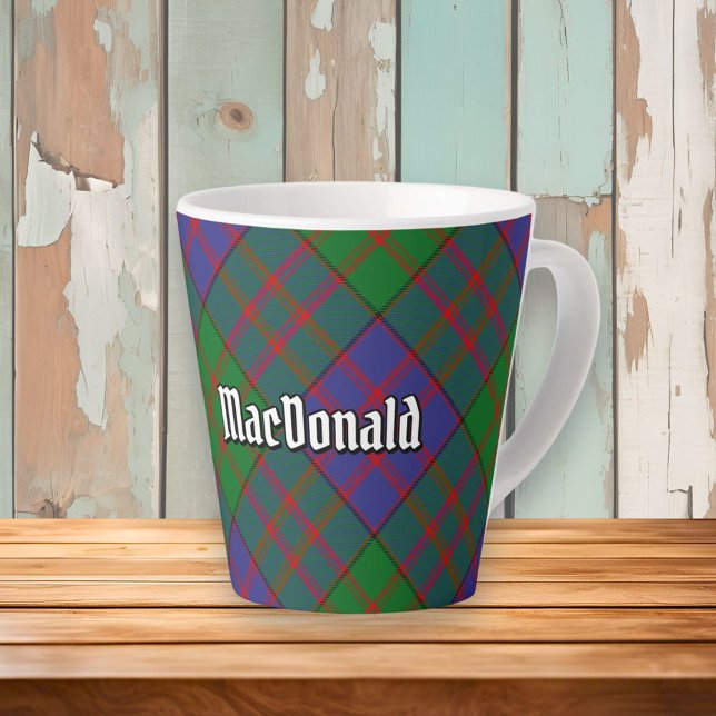Caneca De Café Latte Clan MacDonald Tartan Latte Mug (Criador carregado)