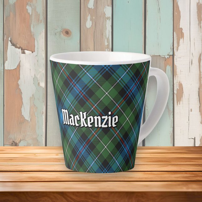 Caneca De Café Latte Clan MacKenzie Tartan Latte Mug (Criador carregado)