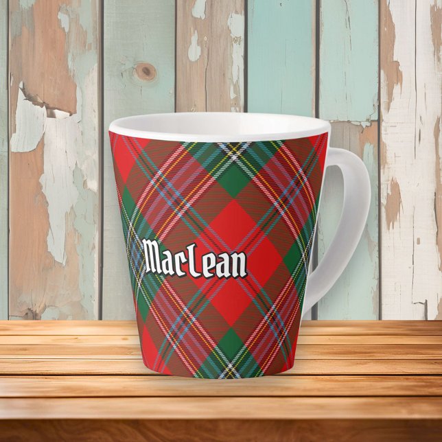 Caneca De Café Latte Clan MacLean Tartan (Criador carregado)