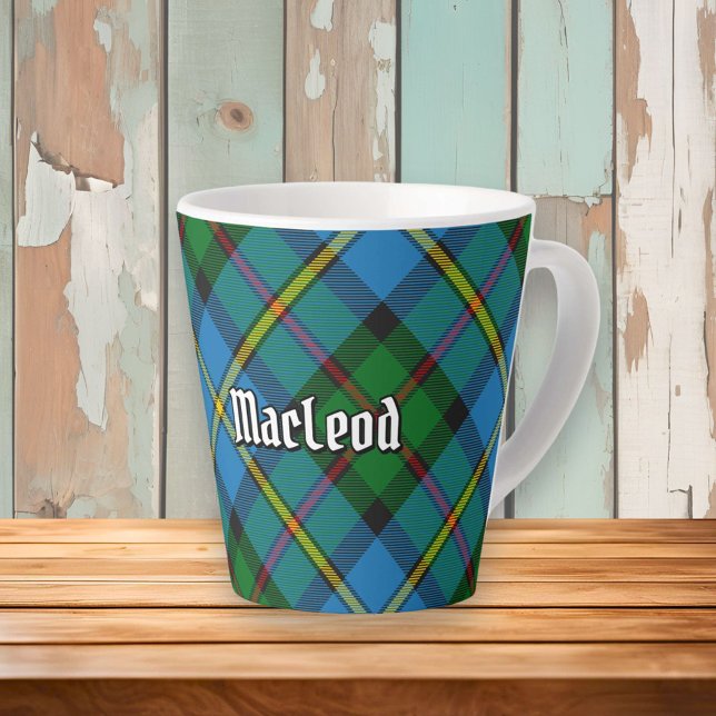 Caneca De Café Latte Clan MacLeod caçando Tartan (Criador carregado)