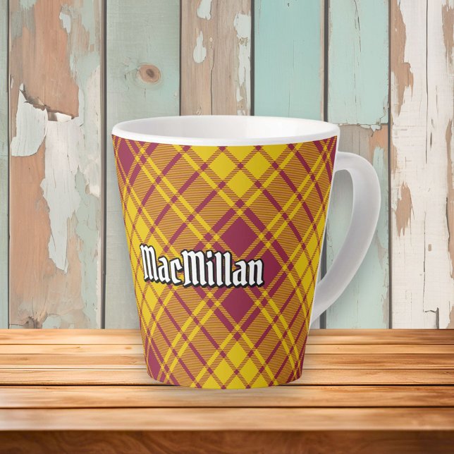 Caneca De Café Latte Clan MacMillan Dress Tartan (Criador carregado)