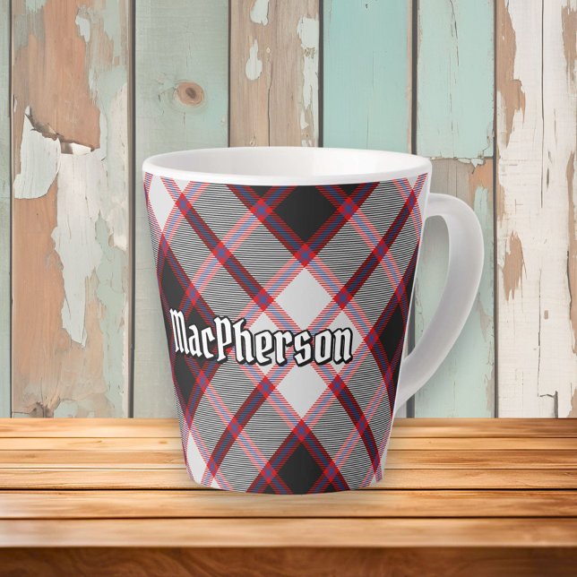 Caneca De Café Latte Clan MacPherson caçando Tartan Latte Mug (Criador carregado)