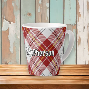 Caneca De Café Latte Clan MacPherson Red Dress Tartan Latte Mug