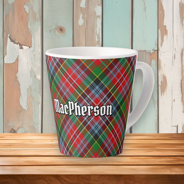 Caneca De Café Latte Clan MacPherson Tartan Latte Mug (Criador carregado)