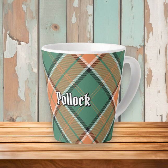 Caneca De Café Latte Clan Pollock Tartan Latte Mug (Criador carregado)