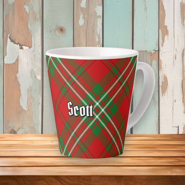 Caneca De Café Latte Clan Scott Red Tartan Latte Mug (Criador carregado)