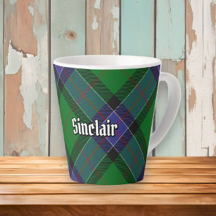 Caneca De Café Latte Clan Sinclair caçando Tartan