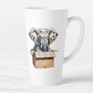 Caneca De Café Latte Claramente Não Feito para Minimalismo - Elefante E