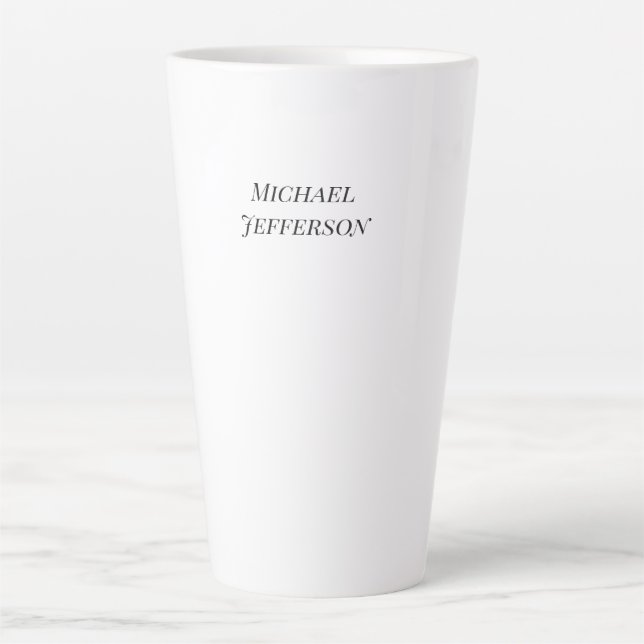 Caneca De Café Latte Clássico Criativo Trendy Preto e Branco (Frente)