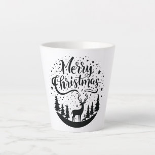 Caneca De Café Latte Clássico, Feliz Vestido de Natal e Design de Árvor