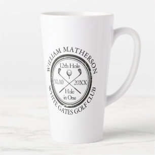 Caneca De Café Latte Clássico Personalizado de Buraco de Golfe