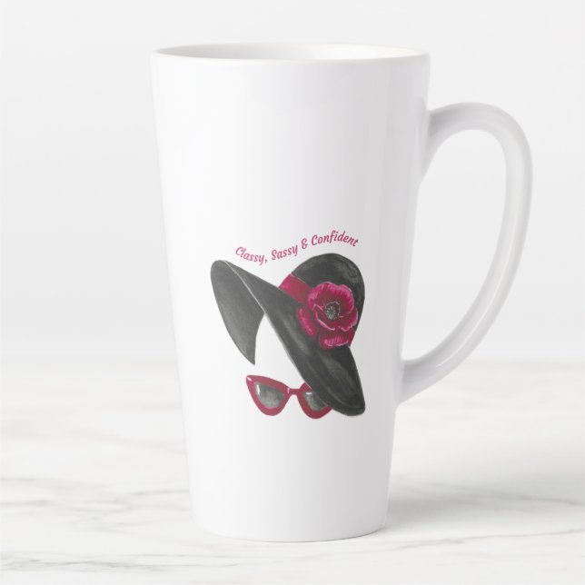 Caneca De Café Latte Classy, Sassy, Confident Lady Silouhette (Direita)