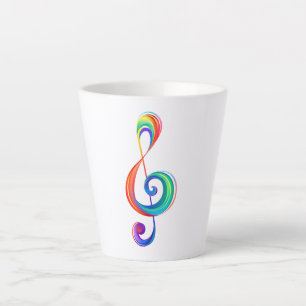 Caneca De Café Latte Clef (trecho de arco-íris)
