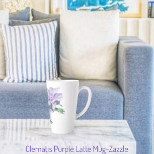 Caneca De Café Latte Clematis Purple