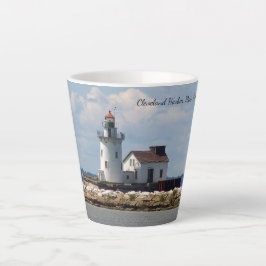 Caneca De Café Latte Cleveland Harbour Main Entrance Light Latim