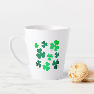 Caneca De Café Latte Clover Shamrock Dia de São Patrício verde irland