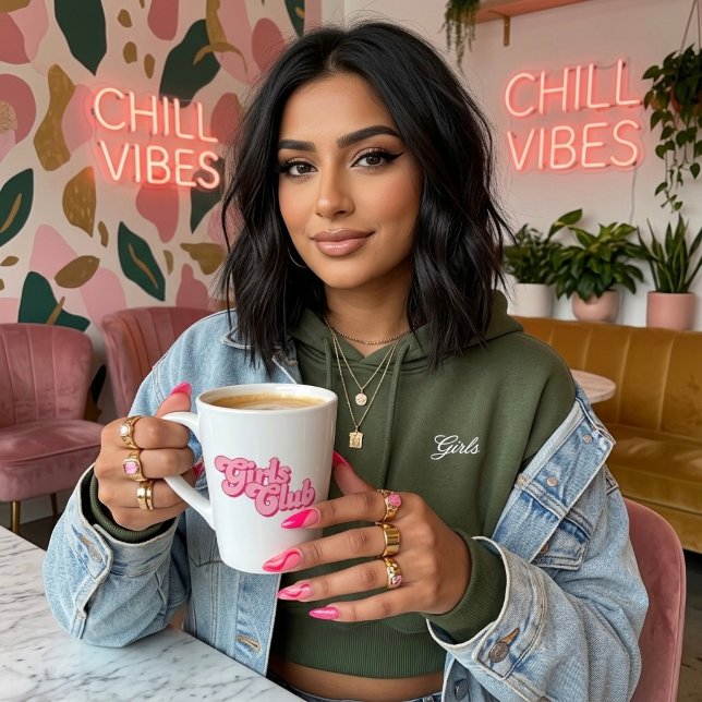 Caneca De Café Latte Clube das Meninas (Criador carregado)