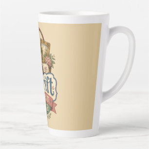 Caneca De Café Latte Clube de Caça ao Brechó Vintage Cottagecore