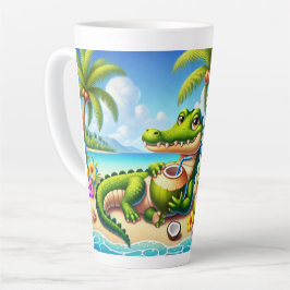 CANECA DE CAFÉ LATTE COCODRILLO COM ÁGUA COCO