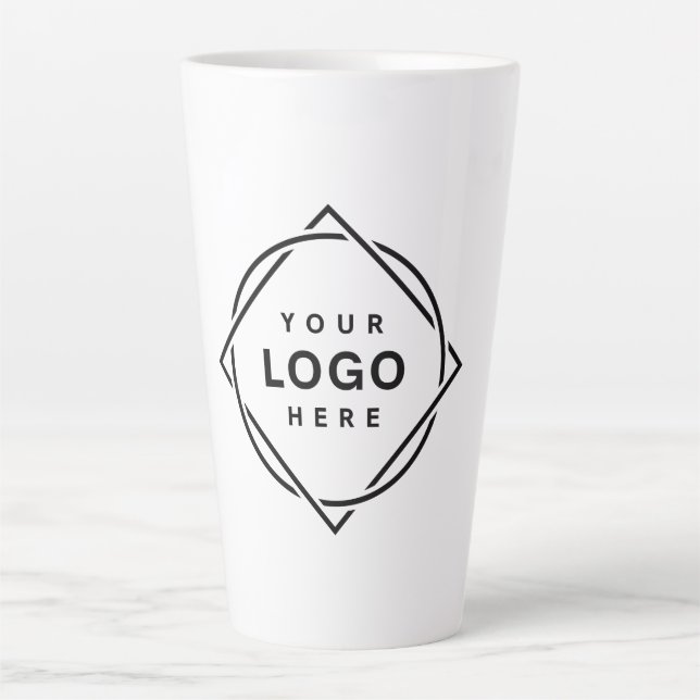 Caneca De Café Latte Código QR preto elegante e elegante (Frente)