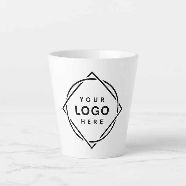 Caneca De Café Latte Código QR preto elegante e elegante (Frente)