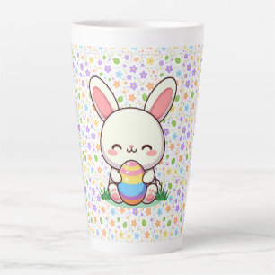 Caneca De Café Latte Coelhinho bonito de primavera/Páscoa com ovo