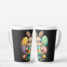 Coelhinho Colorido De Páscoa Segurando Ovos Decora