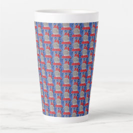 Caneca De Café Latte Coelhinho de Papais noeis Bonitos