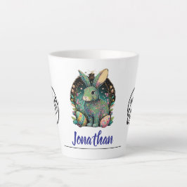 Caneca De Café Latte Coelhinho de Páscoa Divertido Personalizado