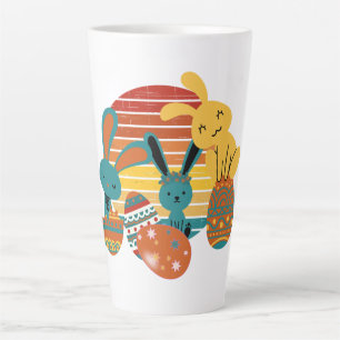 Caneca De Café Latte Coelhinho Feliz, Ovo De Páscoa, Bonito