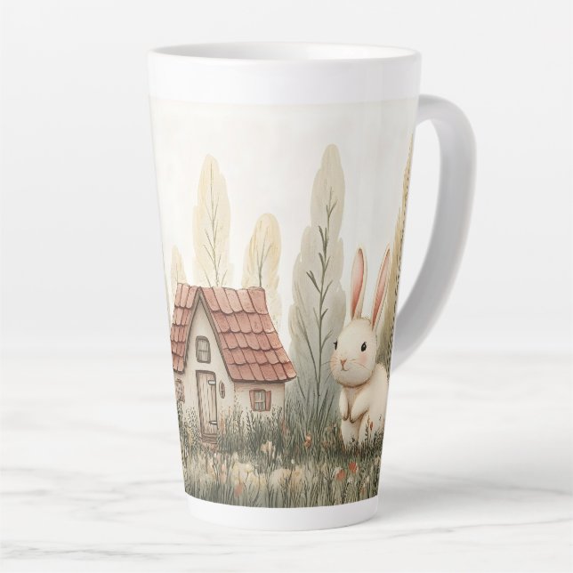 Caneca De Café Latte Coelho Cinto, Algodão, Cogumelos Fale Arte (Ângulo direito)