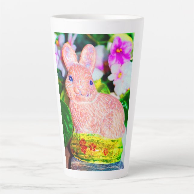 Caneca De Café Latte Coelho Coelho Coelhinho Gato (Frente)