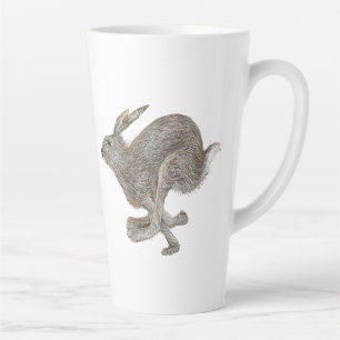 Caneca De Café Latte Coelho Corre Correndo Arte Rápida