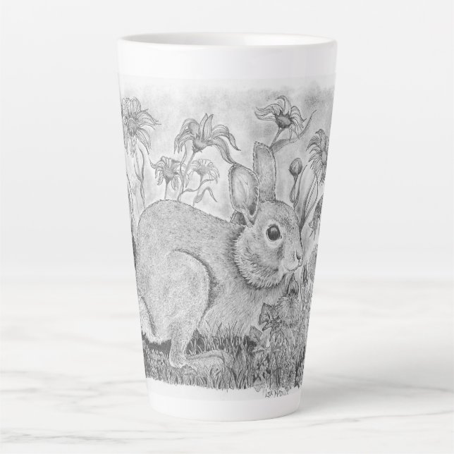 Caneca De Café Latte Coelho das Flores (Frente)