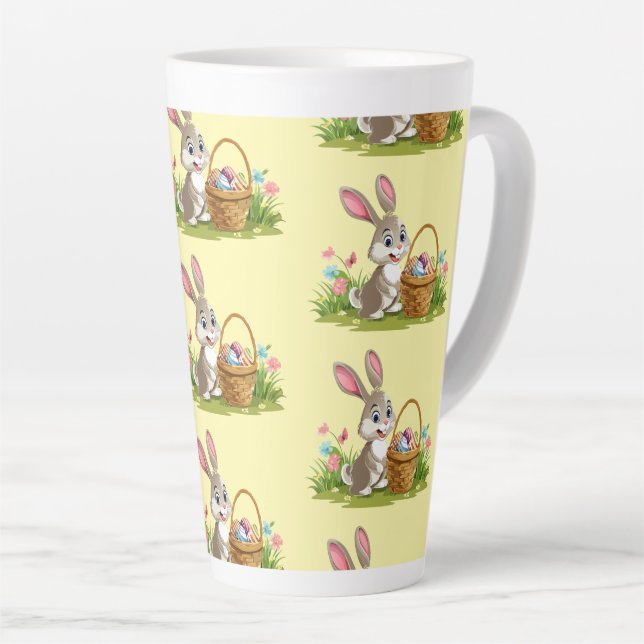 Caneca De Café Latte coelho de Páscoa (Ângulo direito)